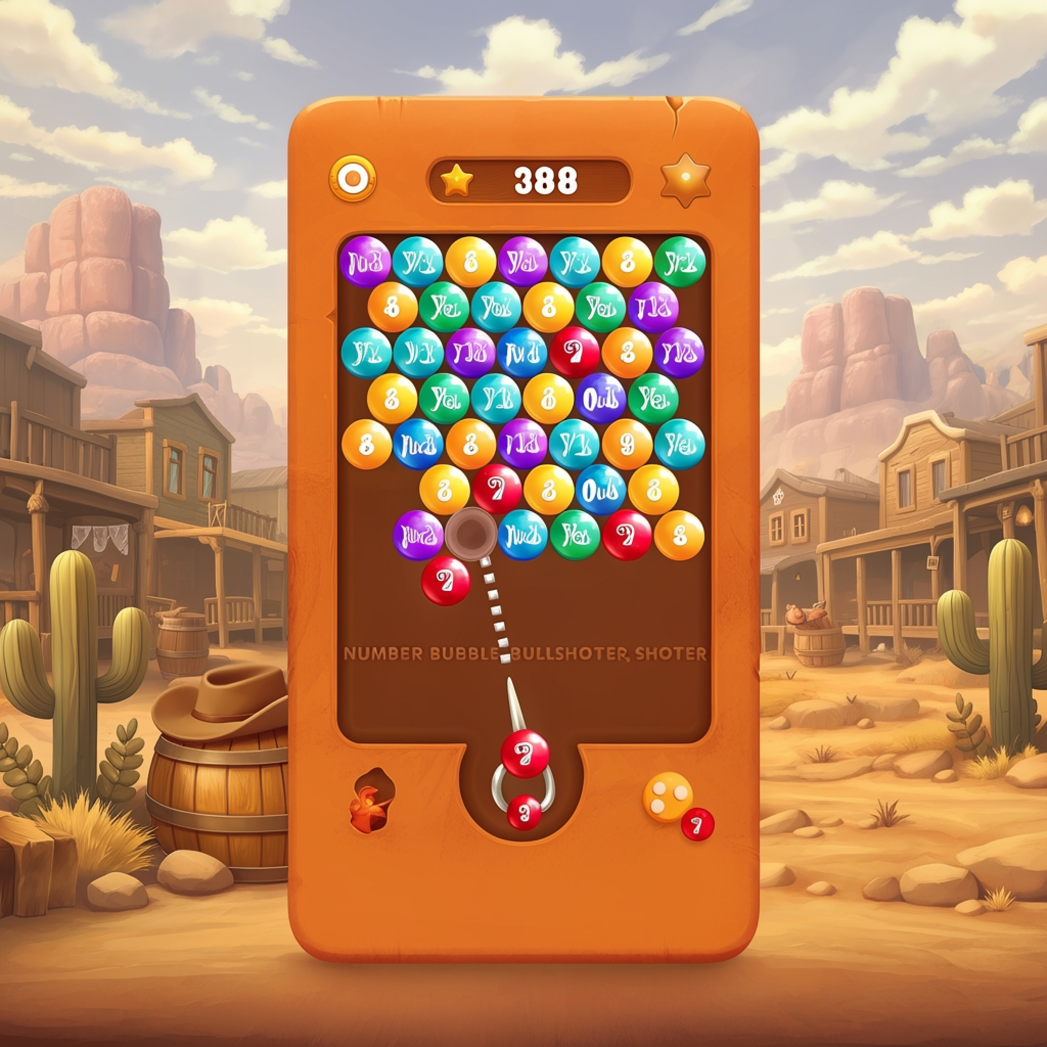 Number Bubble Shooter: Wild West