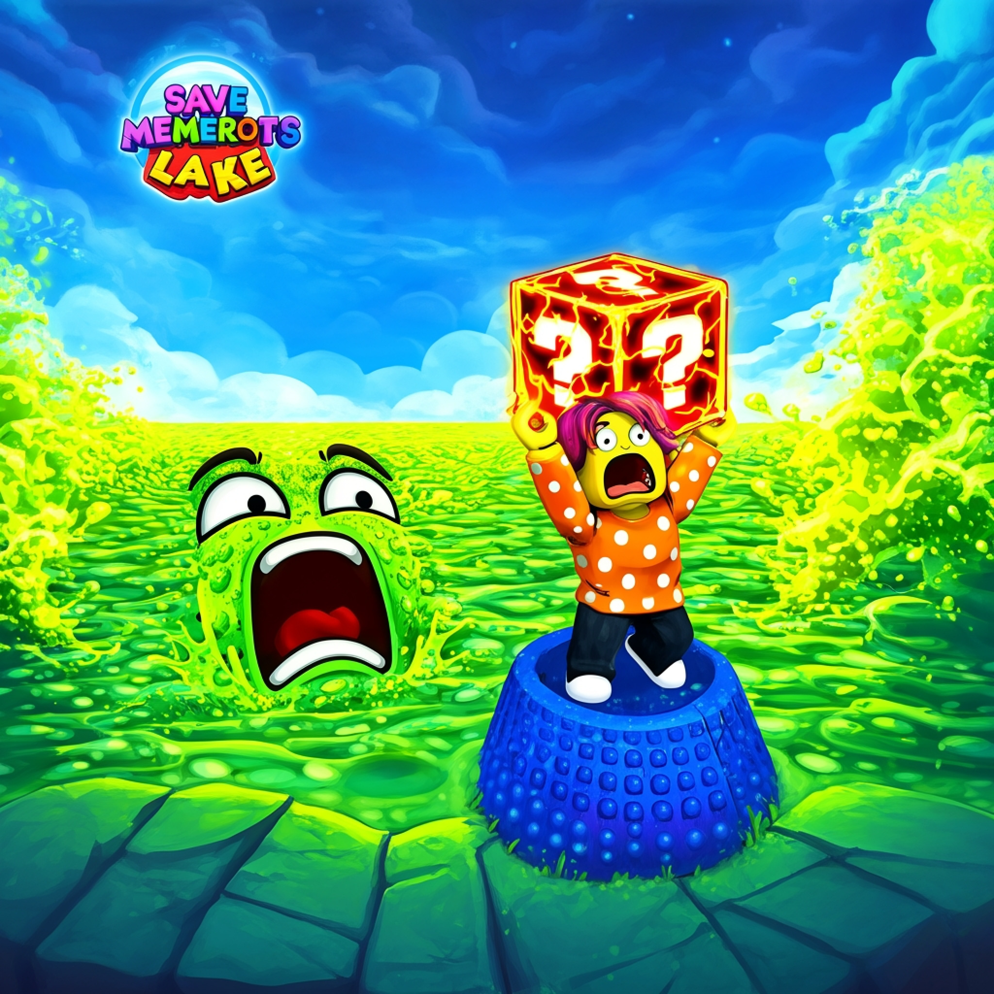 Save Memerots: Acid Lava lake